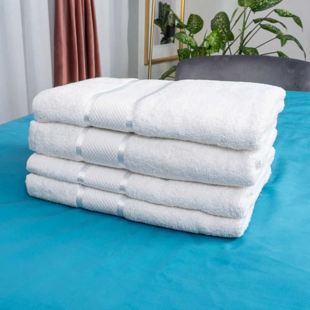 Set 4 Prosoape Albe din Bumbac 100%